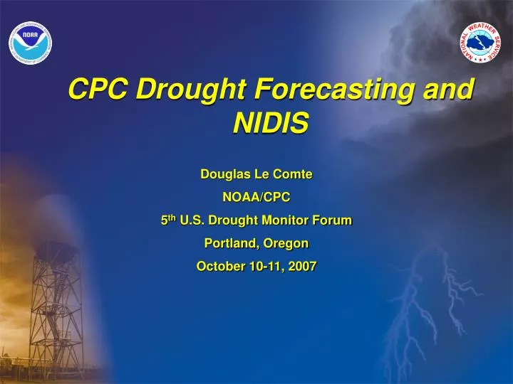 cpc drought forecasting and nidis