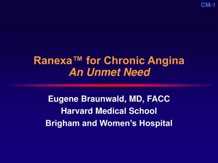 ranexa for chronic angina an unmet need