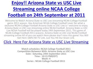 enjoy!! arizona state vs usc live streaming online ncaa