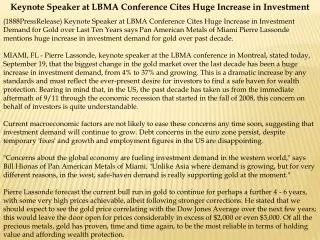 keynote speaker at lbma conference cites huge increase in in