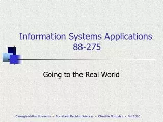 Information Systems Applications 88-275