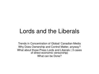 Lords and the Liberals