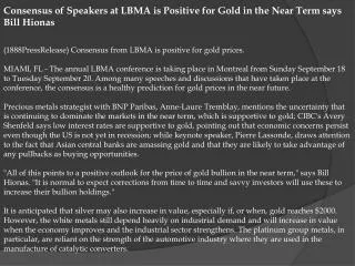 consensus of speakers at lbma is positive for gold in the ne