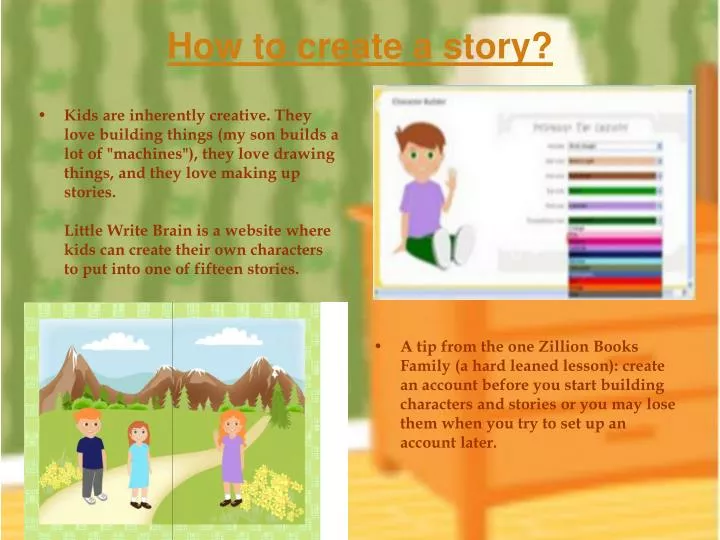 how to create a story