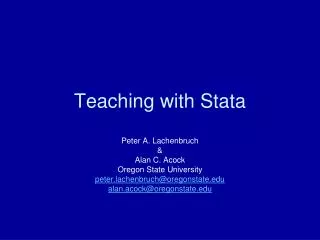 Teaching with Stata