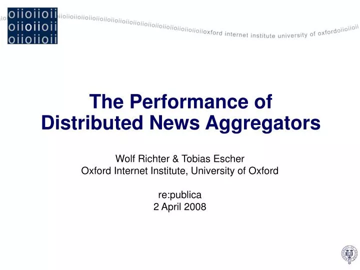 the performance of distributed news aggregators