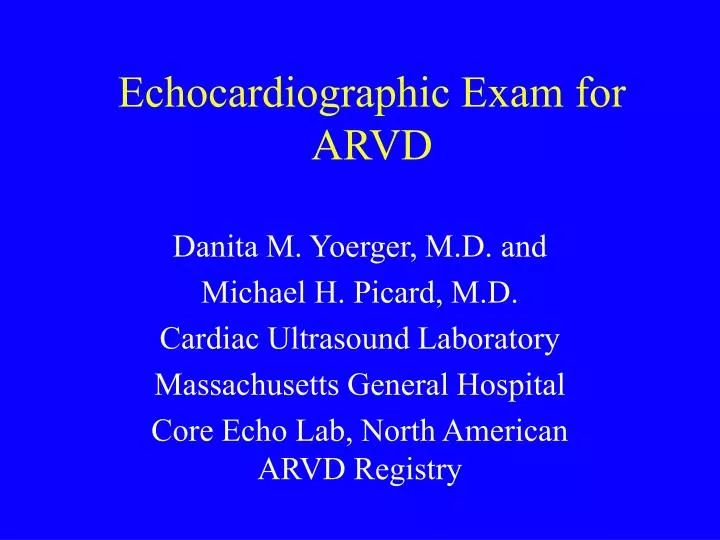 echocardiographic exam for arvd