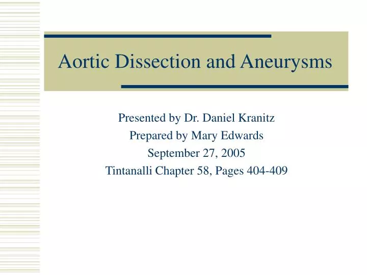 aortic dissection and aneurysms