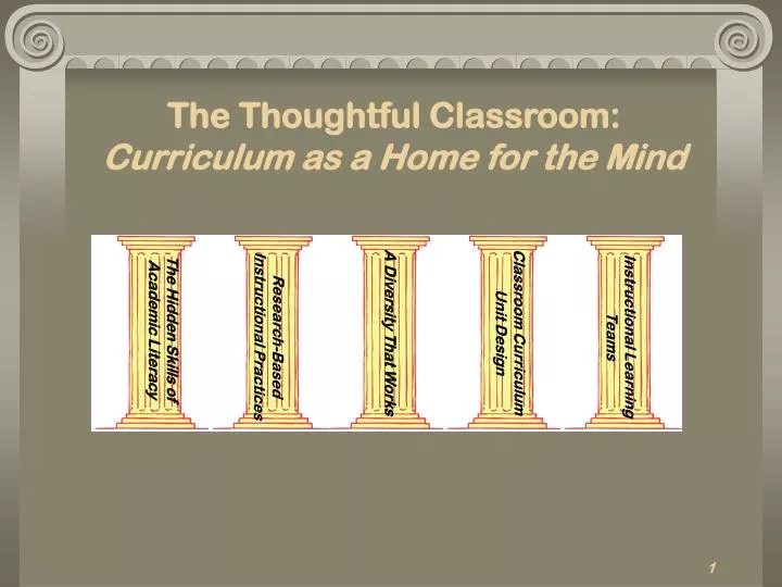 the thoughtful classroom curriculum as a home for the mind