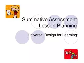 Summative Assessment Lesson Planning