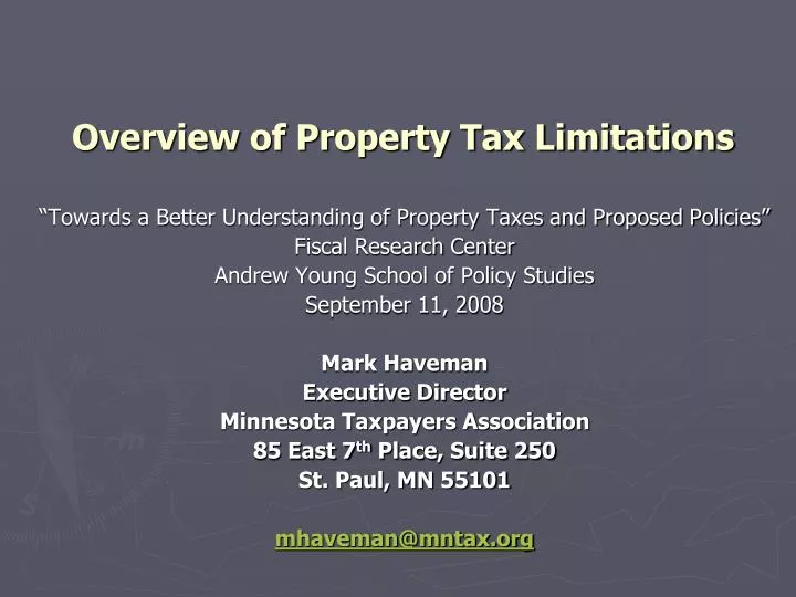 overview of property tax limitations