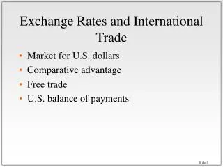 Exchange Rates and International Trade