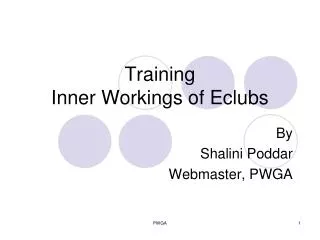 Training Inner Workings of Eclubs