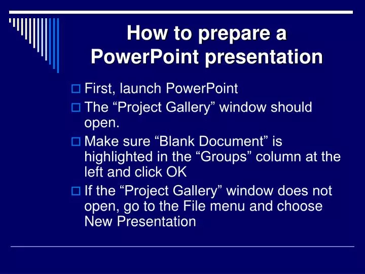 how to prepare a powerpoint presentation