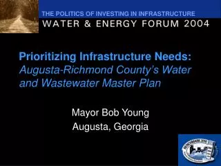 Prioritizing Infrastructure Needs: Augusta-Richmond County’s Water and Wastewater Master Plan