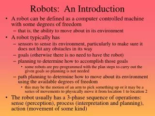 Robots: An Introduction
