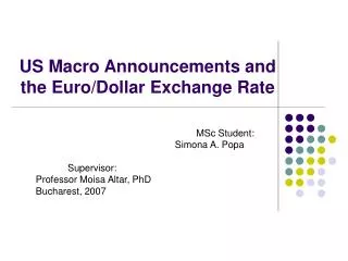 US Macro Announcements and the Euro/Dollar Exchange Rate