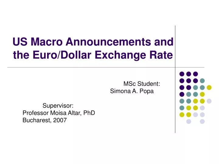 us macro announcements and the euro dollar exchange rate