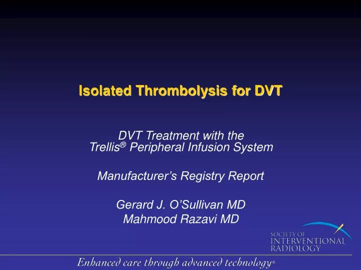 isolated thrombolysis for dvt