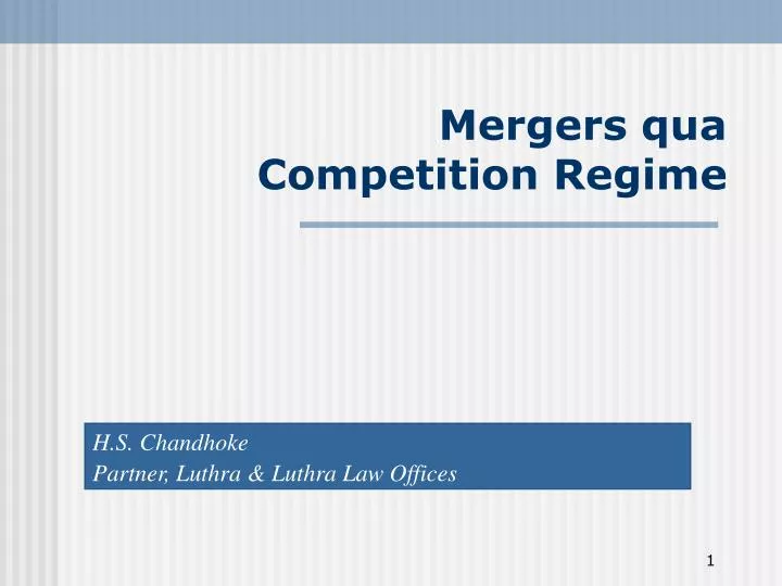 mergers qua competition regime