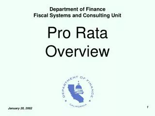 Pro Rata Overview