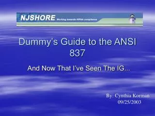 Dummy’s Guide to the ANSI 837