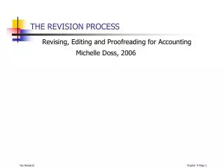 THE REVISION PROCESS