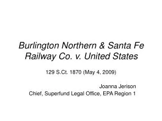 Burlington Northern &amp; Santa Fe Railway Co. v. United States