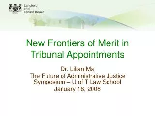 New Frontiers of Merit in Tribunal Appointments