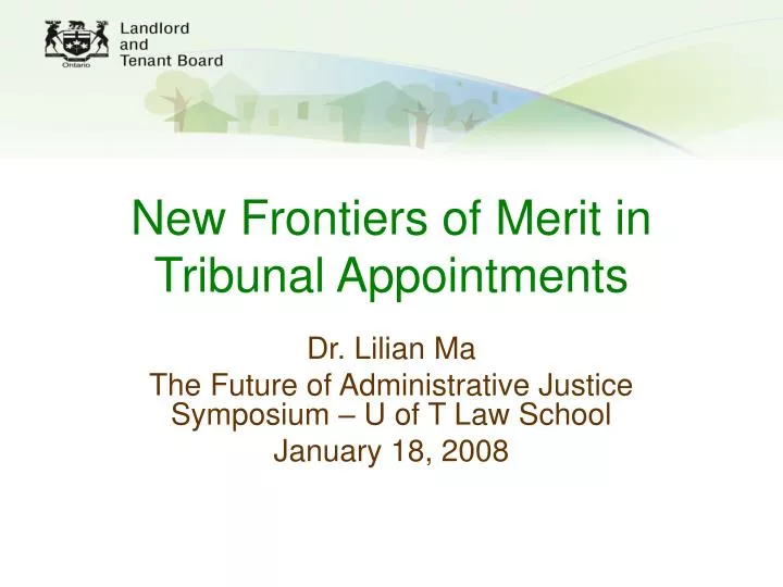 new frontiers of merit in tribunal appointments