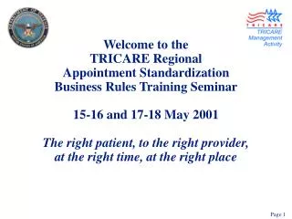 Appointment Standardization Executive Overview (Block 1)