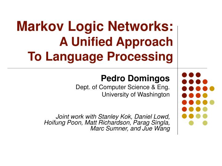 markov logic networks a unified approach to language processing