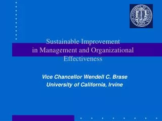 Sustainable Improvement in Management and Organizational Effectiveness