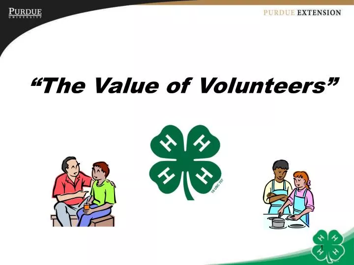 the value of volunteers