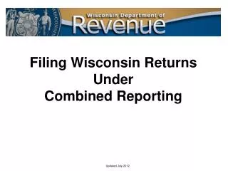 Filing Wisconsin Returns Under Combined Reporting