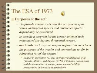 The ESA of 1973
