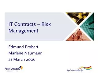 IT Contracts – Risk Management