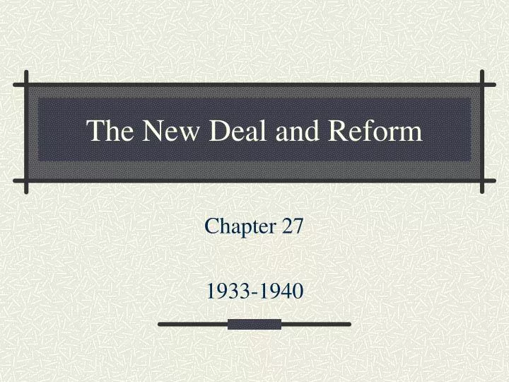 the new deal and reform