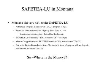SAFETEA-LU in Montana