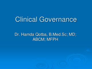 Clinical Governance