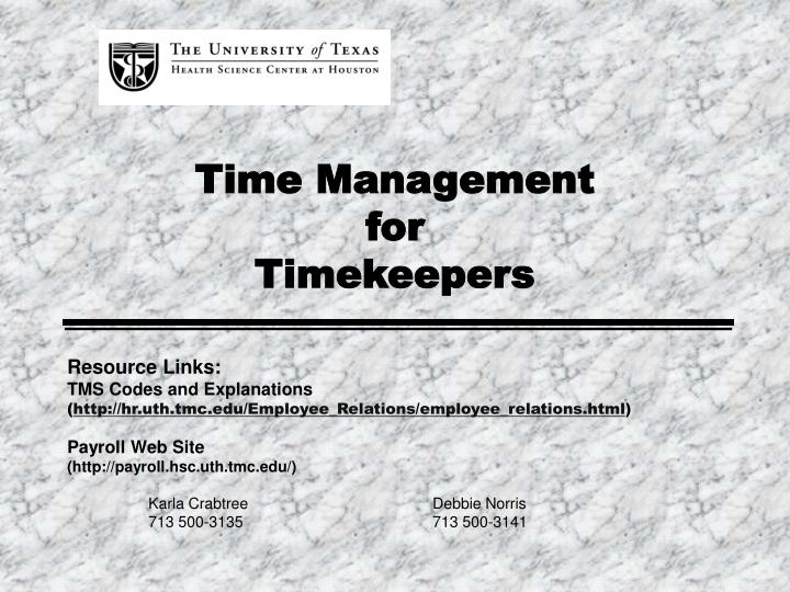 time management for timekeepers