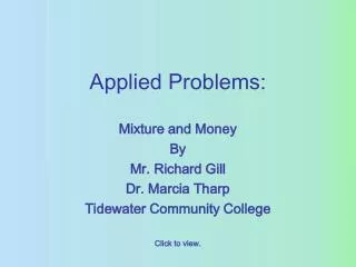 Applied Problems:
