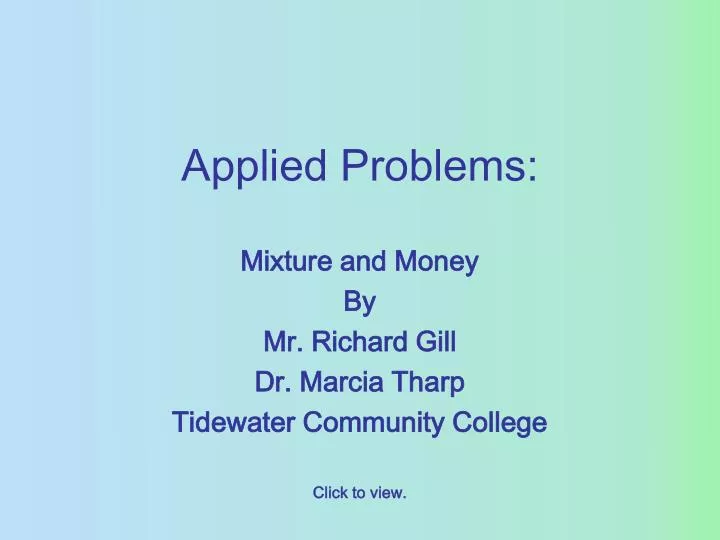 applied problems