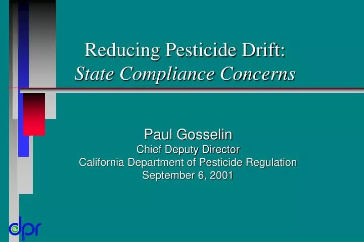 reducing pesticide drift state compliance concerns