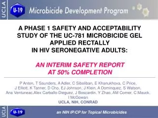 an NIH IP/CP for Topical Microbicides