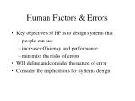 Human Factors &amp; Errors - slide 1