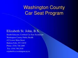 Washington County Car Seat Program