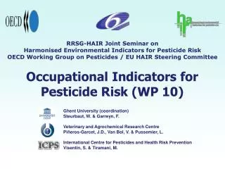 Occupational Indicators for Pesticide Risk (WP 10)