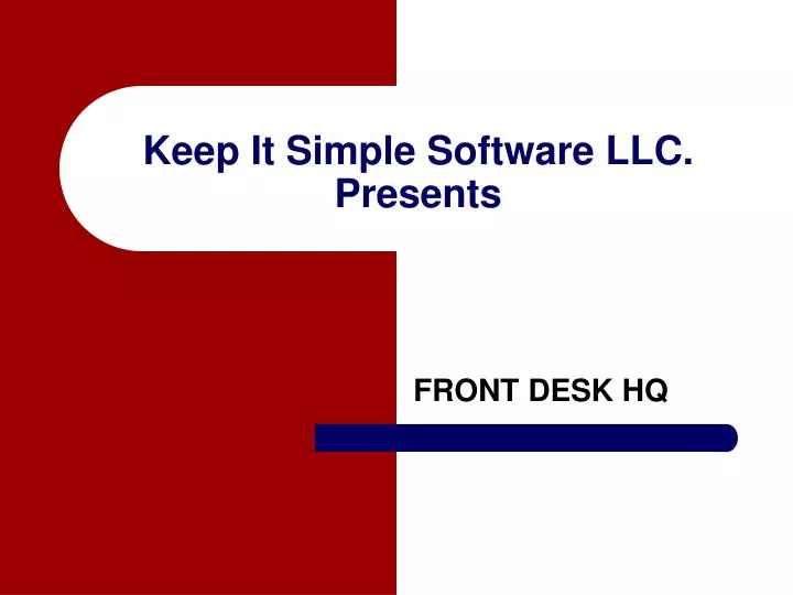 keep it simple software llc presents