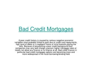 bad credit mortgages